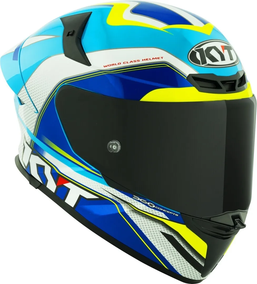 HELMET TT-REVO GRAND PRIX WHITE/LIGHT BLUE /E06 - KYT