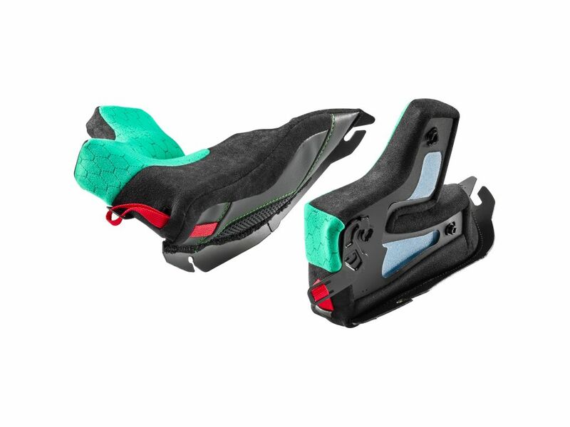 SP.CHEEK PADS.RACING.XL-XXL.37 MM.GREEN.STD XL.X803/ULTRA/RS ULTRA - NOLAN