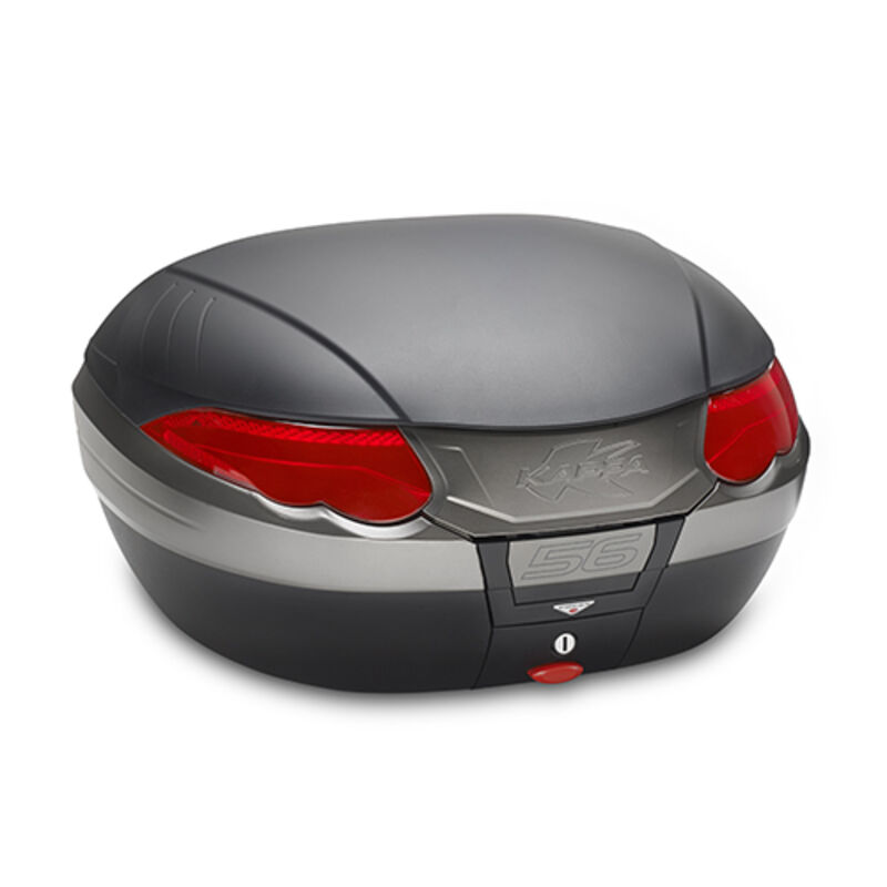 BLACK TOP-CASE 56 LT. WITH RED REFLECTOR (K56N) - KAPPA